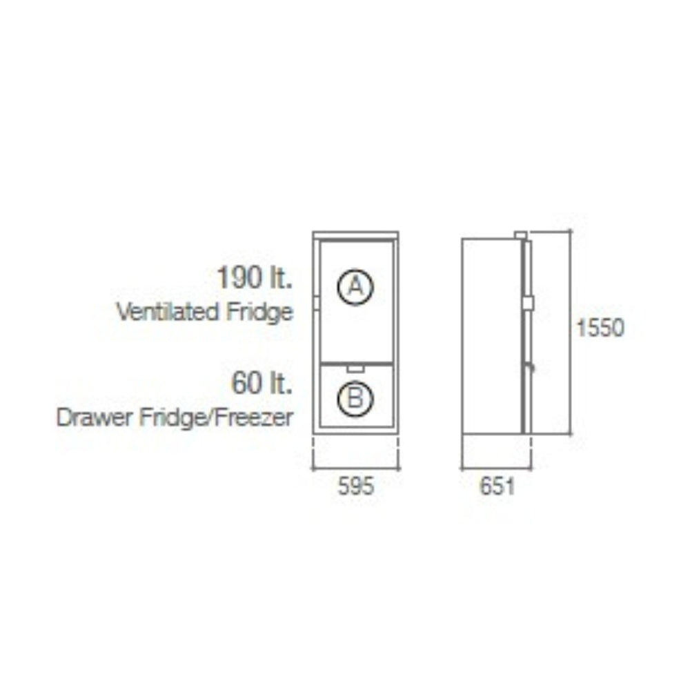 Vitrifrigo SLIM 250 CHR Fridge - Freezer