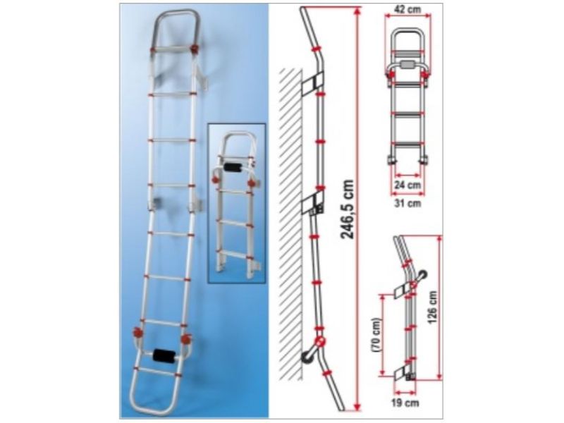 Fiamma Deluxe 8 Red Ladder