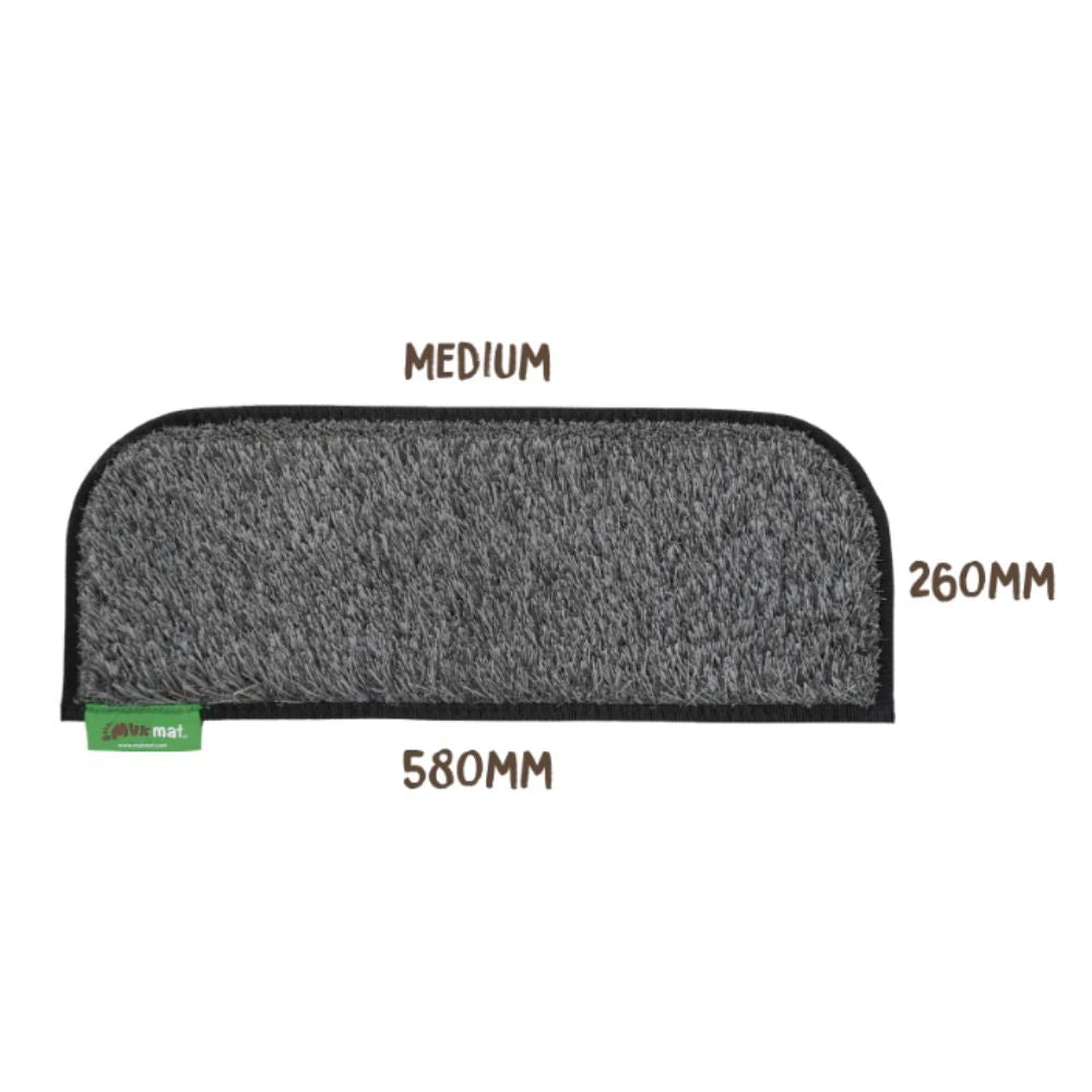 MUK MAT ROUNDED CARAVAN STEP DARK GREY MEDIUM 26 X 58cm